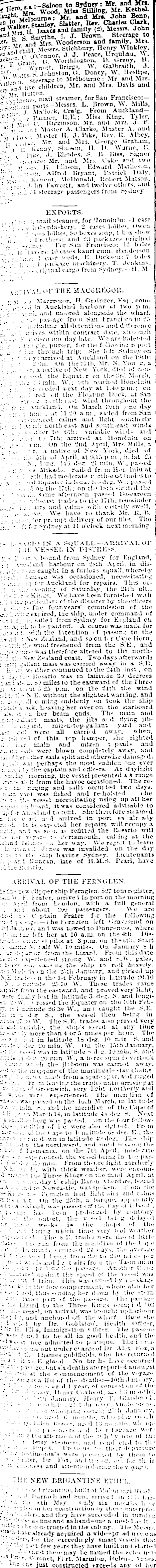 Papers Past Newspapers New Zealand Herald 13 May 1875 Summary Shipping