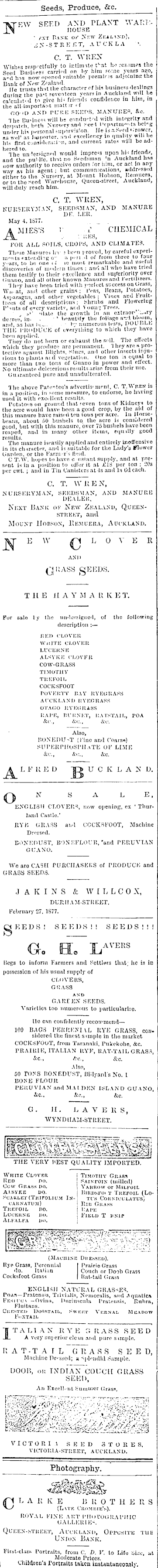 Papers Past Newspapers New Zealand Herald 14 May 1877 Page 4 Advertisements Column 5