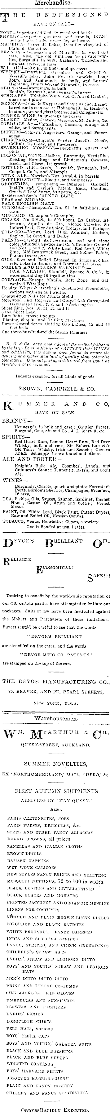 Papers Past Newspapers New Zealand Herald 8 February 1878 Page 4 Advertisements Column 7