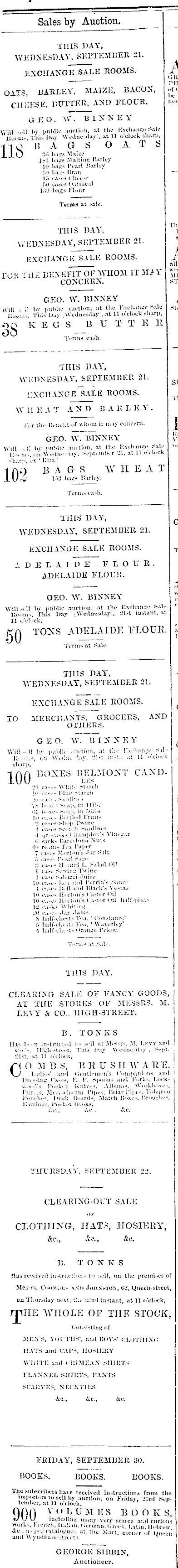 Papers Past Newspapers New Zealand Herald 21 September 1870 Page 4 Advertisements Column 1