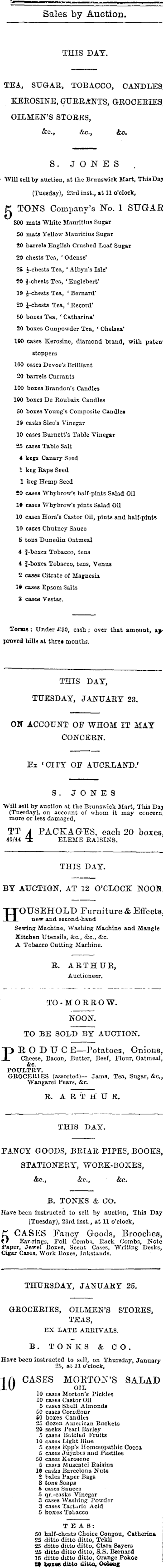 Papers Past Newspapers New Zealand Herald 23 January 1872 Page 4 Advertisements Column 1