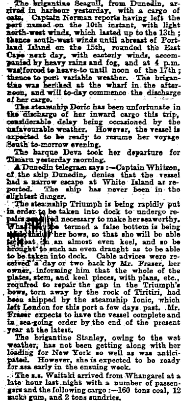 Papers Past | Newspapers | New Zealand Herald | 20 June 1884 | SHIPPING.