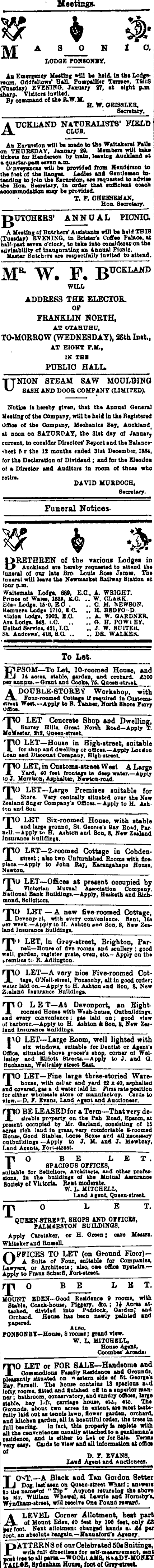 Papers Past Newspapers New Zealand Herald 27 January 15 Page 1 Advertisements Column 5