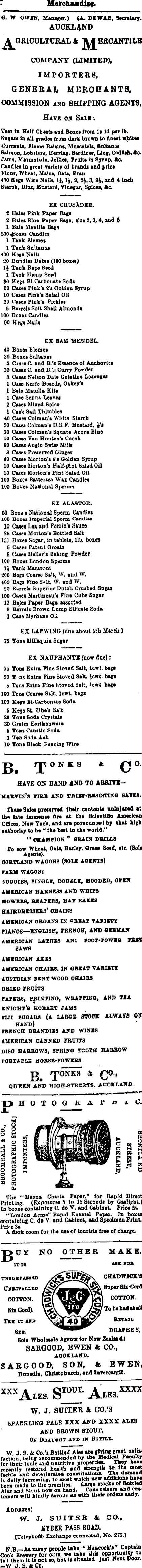 Papers Past | Newspapers | New Zealand Herald | 25 June 1885 | Page 7  Advertisements Column 2