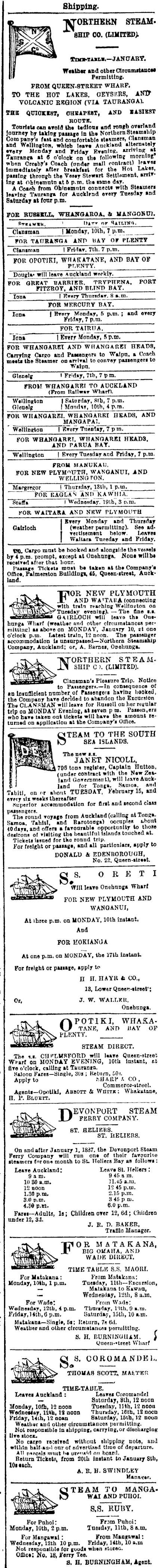 Papers Past Newspapers New Zealand Herald 8 January 17 Page 1 Advertisements Column 3