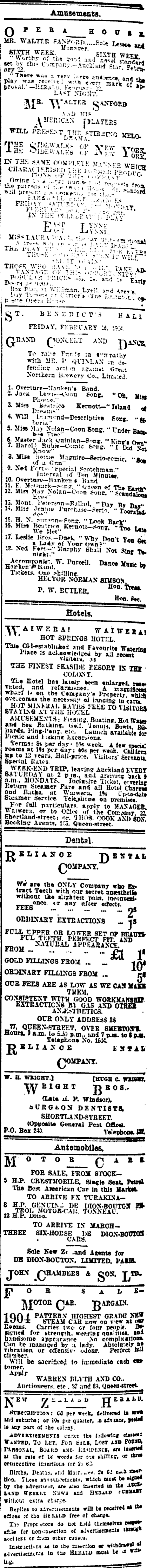 Papers Past Newspapers New Zealand Herald 25 February 1904 Page 8 Advertisements Column 8