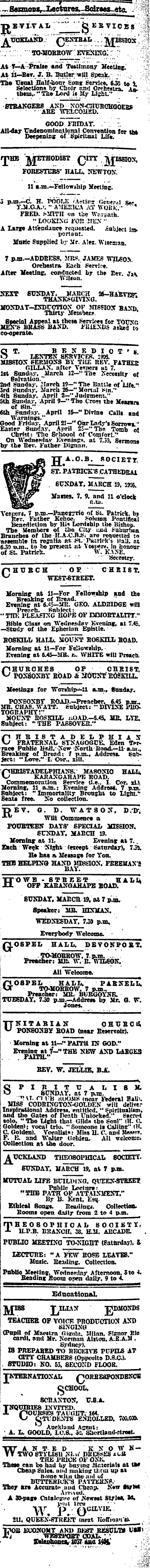 Papers Past Newspapers New Zealand Herald 18 March 1905 Page 2 Advertisements Column 8