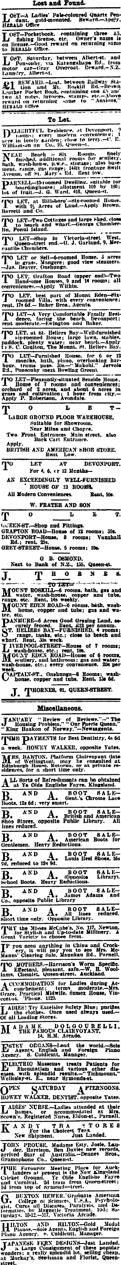 Papers Past Newspapers New Zealand Herald 12 February 1906 Page 1 Advertisements Column 6