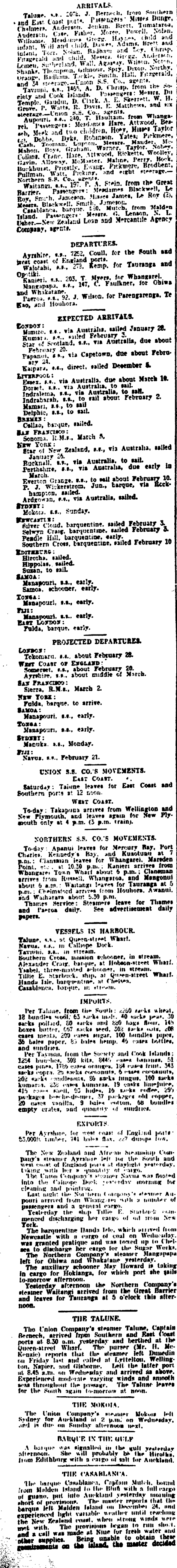 Papers Past Newspapers New Zealand Herald 16 February 1906 Port Of Auckland