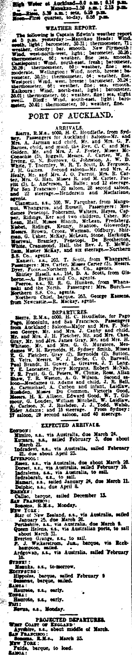 Papers Past | Newspapers | New Zealand Herald | 3 March 1906 | SHIPPING.