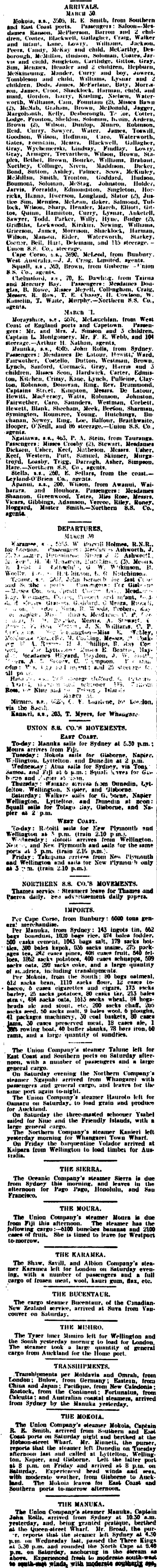 Papers Past Newspapers New Zealand Herald 1 April 1907 Port Of Auckland