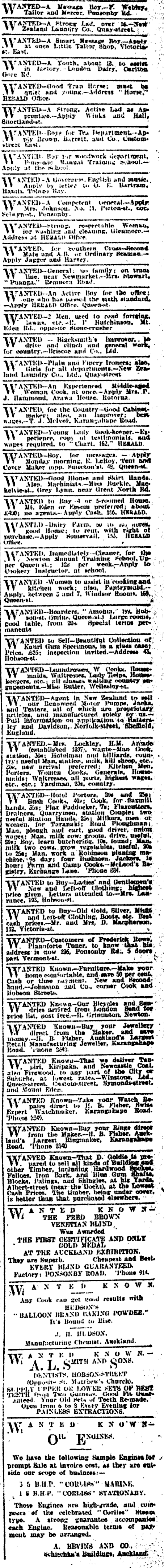 Papers Past Newspapers New Zealand Herald 4 February 1908 Page 1 Advertisements Column 8