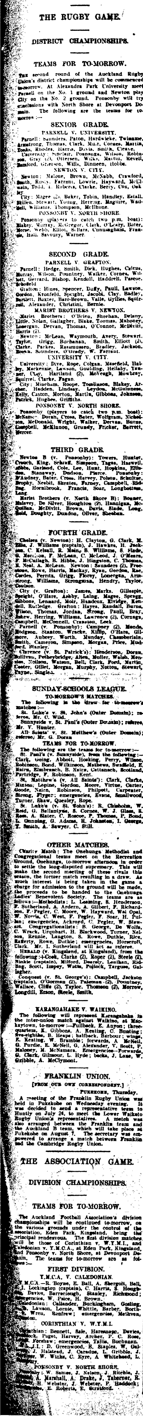 Papers Past Newspapers New Zealand Herald 25 June 1909 Football