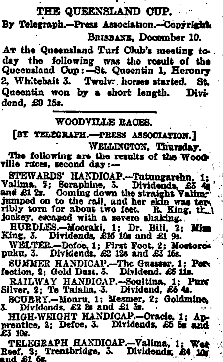 Pukunakudu - Papers Past | Newspapers | New Zealand Herald | 11 December 1903 | SPORTING.