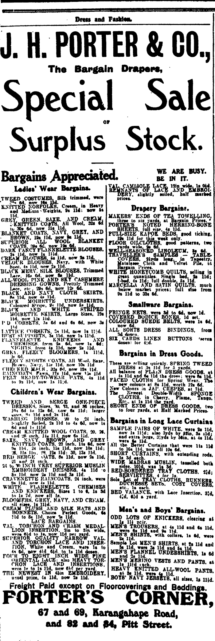 Papers Past Newspapers New Zealand Herald 5 September 1914 Page 8 Advertisements Column 1