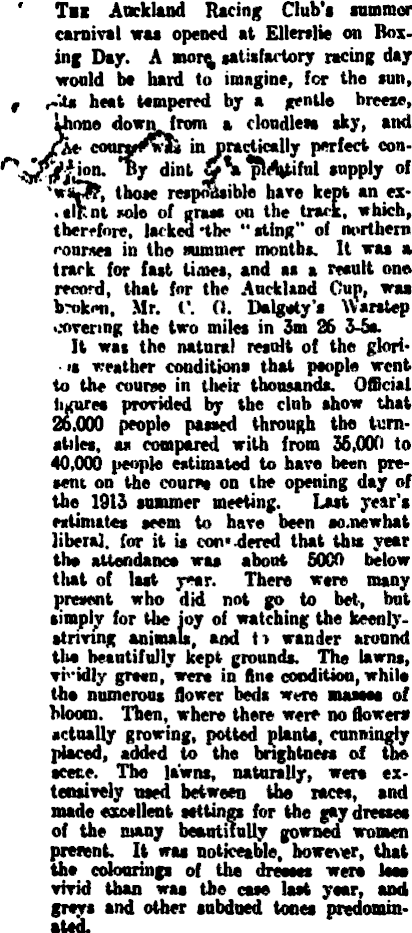 Papers Past Newspapers New Zealand Herald 28 December 1914 Racing Carnival