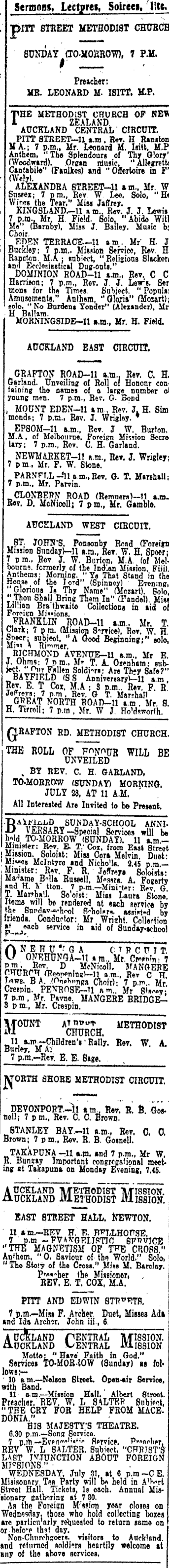 Papers Past Newspapers New Zealand Herald 27 July 1918 Page 10 Advertisements Column 2