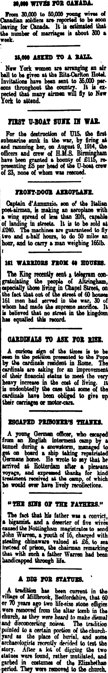 Papers Past, Newspapers, New Zealand Herald, 12 June 1919