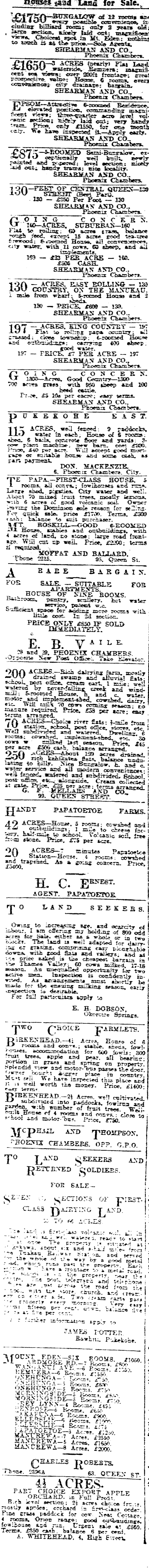 Papers Past Newspapers New Zealand Herald 12 July 1919 Page 4 Advertisements Column 1