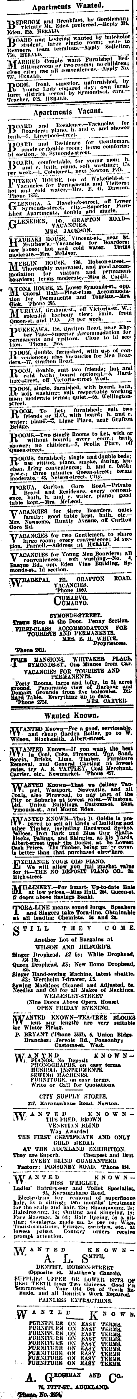 Papers Past Newspapers New Zealand Herald 3 June 1911 Page 2 Advertisements Column 1