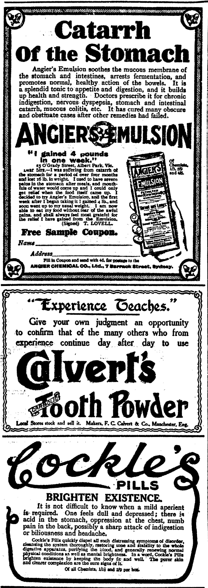 Papers Past Newspapers New Zealand Herald 21 October 1911 Page 8 Advertisements Column 1