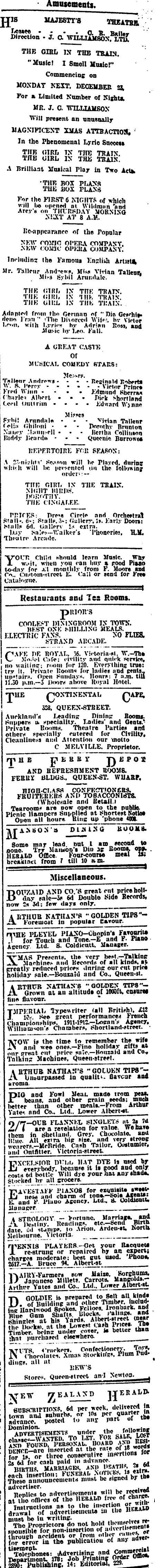 Papers Past | Newspapers | New Zealand Herald | 17 December 1912 | Page 14  Advertisements Column 8