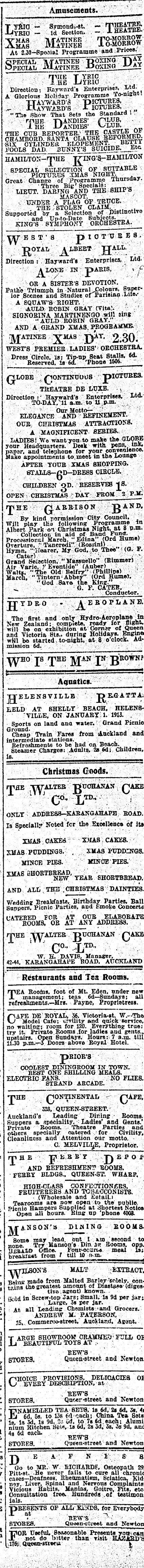 Papers Past Newspapers New Zealand Herald 24 December 1912 Page 14 Advertisements Column 6