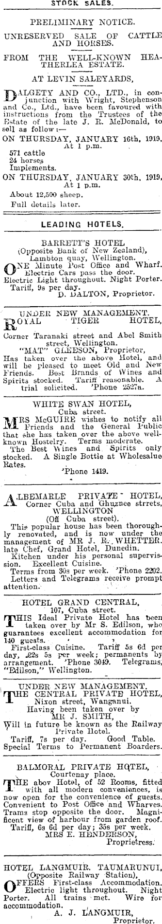 Papers Past Newspapers New Zealand Times 23 December 1918 Page 10 Advertisements Column 2