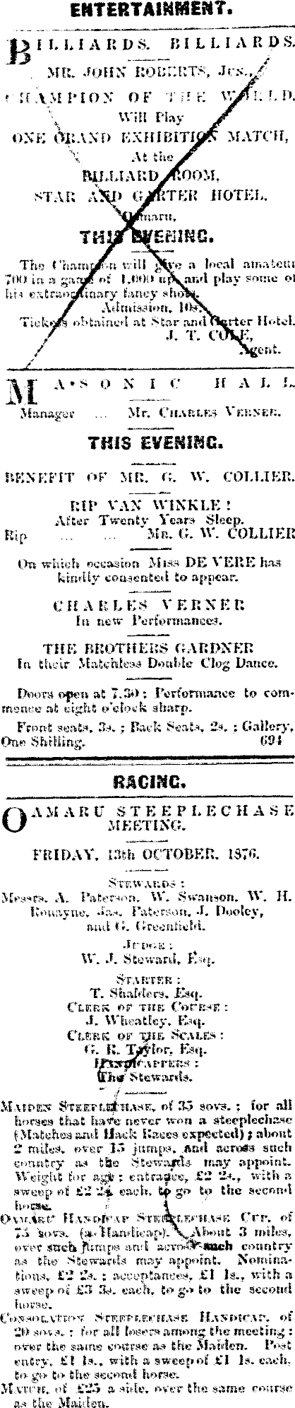 Papers Past Newspapers Oamaru Mail 19 September 1876 Page 3 Advertisements Column 2