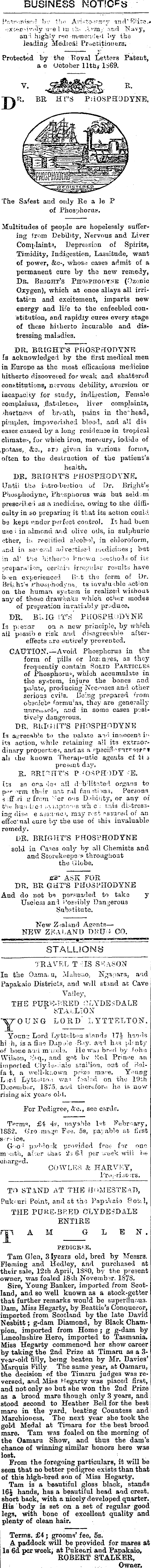 Papers Past Newspapers Oamaru Mail 9 November 11 Page 4 Advertisements Column 4