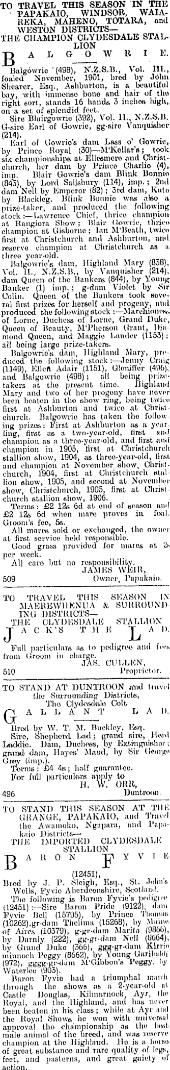 Past | | Oamaru Mail | 3 October 1907 | Page 4 Advertisements Column 7