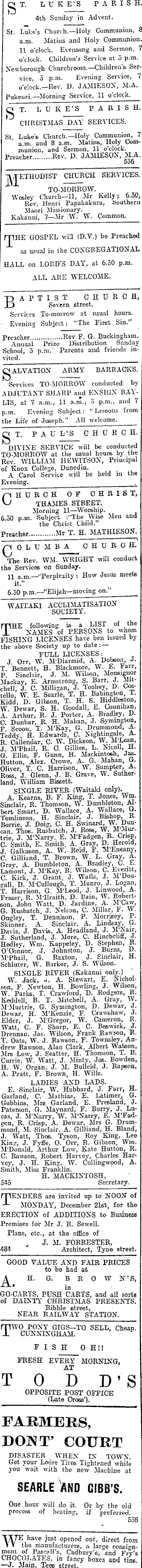 Papers Past Newspapers Oamaru Mail 19 December 1908 Page 3 Advertisements Column 3