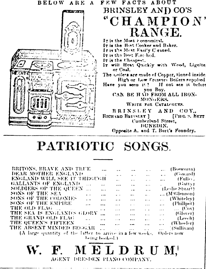 Papers Past Newspapers Oamaru Mail 16 February 1900 Page 1 Advertisements Column 1