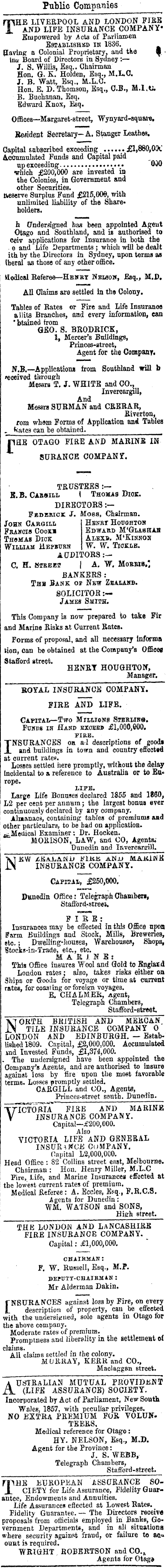 Papers Past Newspapers Otago Daily Times 18 June 1864 Page 8 Advertisements Column 2