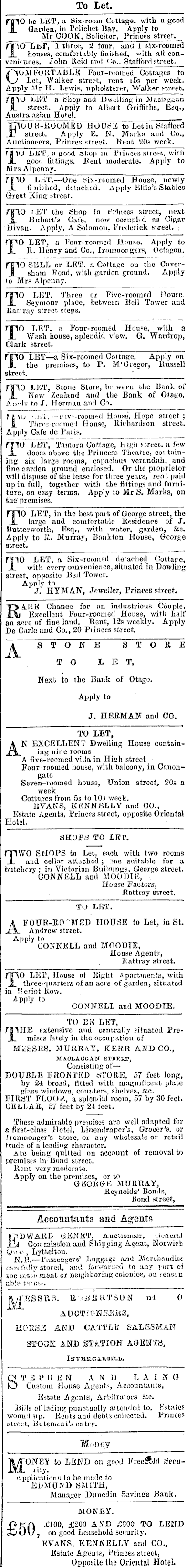 Papers Past Newspapers Otago Daily Times 18 October 1864 Page 2 Advertisements Column 4