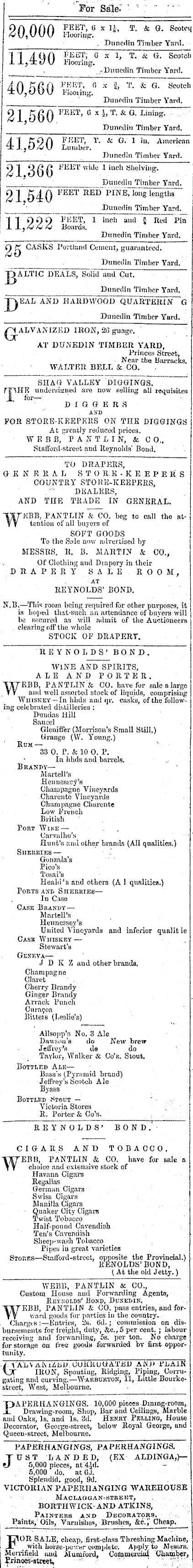 Papers Past Newspapers Otago Daily Times 30 May 1862 Page 7 Advertisements Column 3