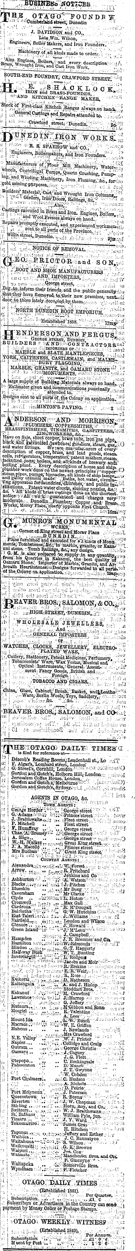 Papers Past Newspapers Otago Daily Times 16 June 1877 Page 4 Advertisements Column 8