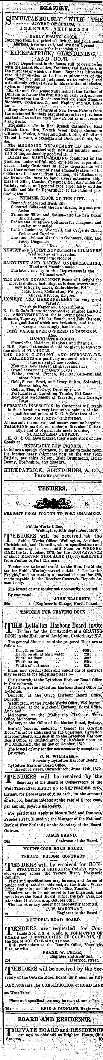 Papers Past Newspapers Otago Daily Times 24 September 1879 Page 1 Advertisements Column 7