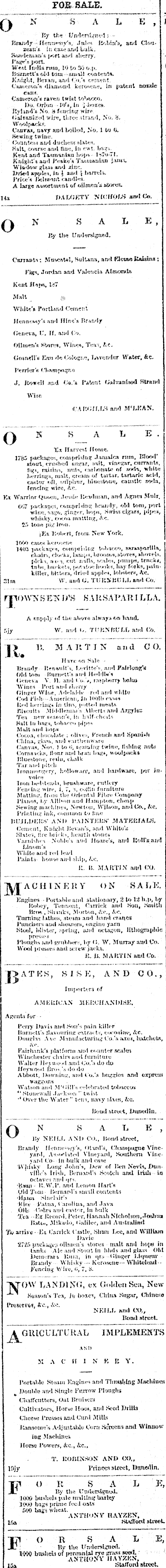 Papers Past Newspapers Otago Daily Times 21 August 1871 Page 4 Advertisements Column 2