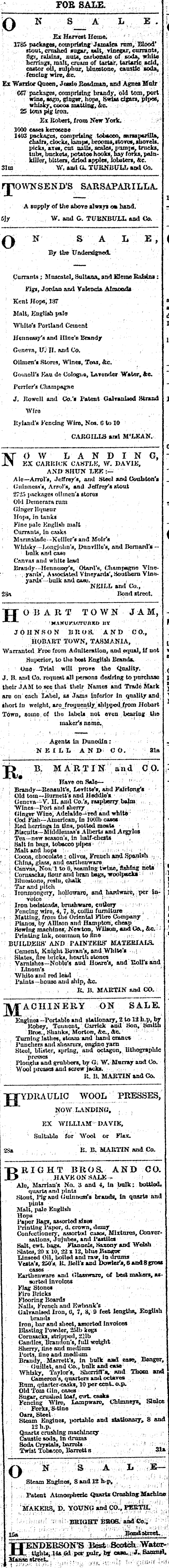 Papers Past Newspapers Otago Daily Times 14 September 1871 Page 4 Advertisements Column 3