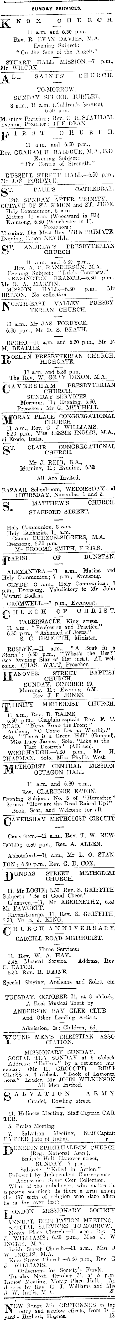 Papers Past Newspapers Otago Daily Times 28 October 1916 Page 11 Advertisements Column 1