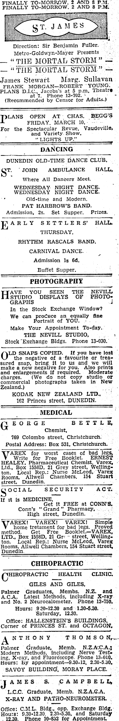 Papers Past Newspapers Otago Daily Times 8 March 1944 Page 8 Advertisements Column 8