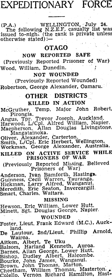 Papers Past Newspapers Otago Daily Times 25 July 1944 WAR