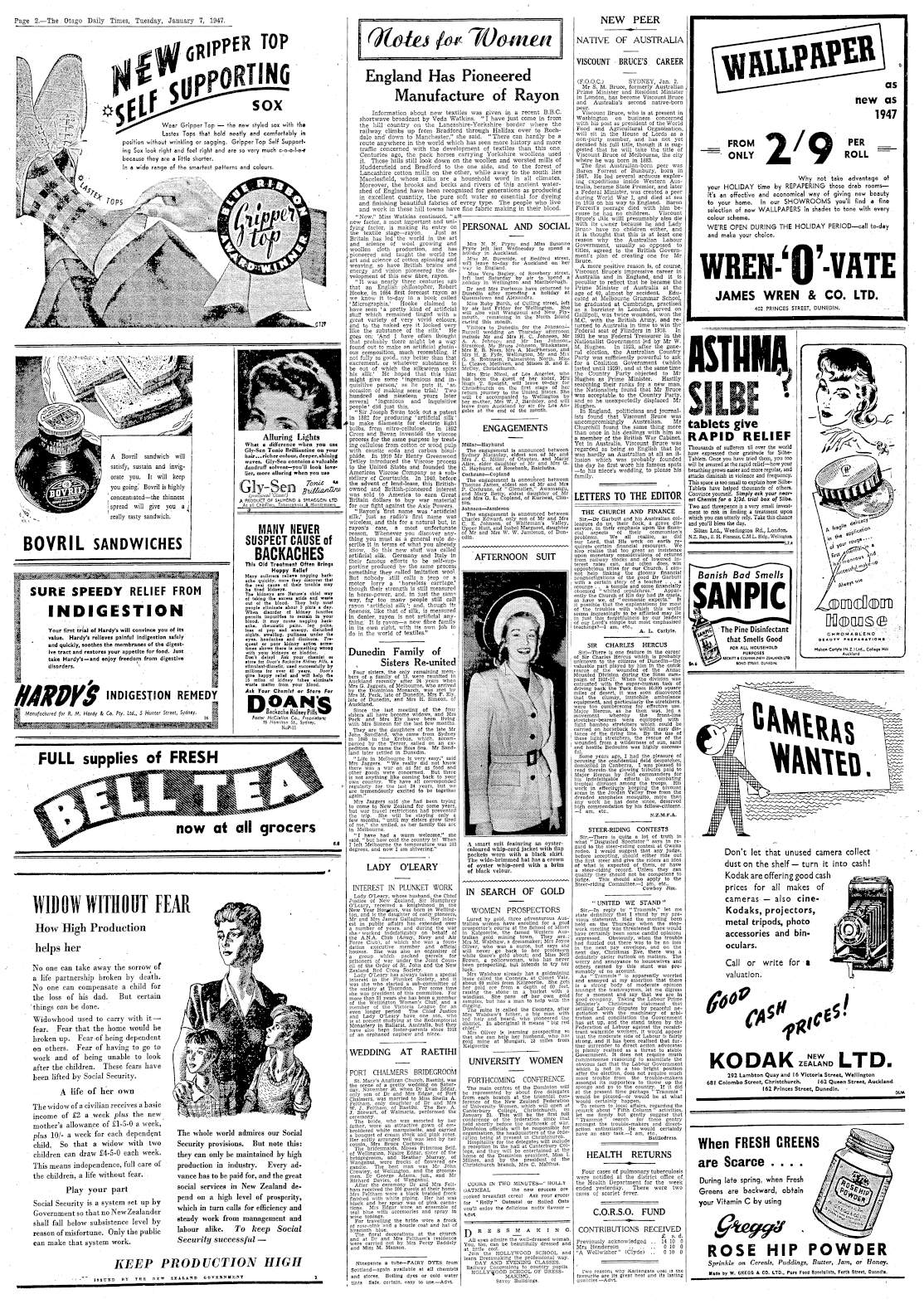 Papers Past Newspapers Otago Daily Times 7 January 1947 Page 2 6738