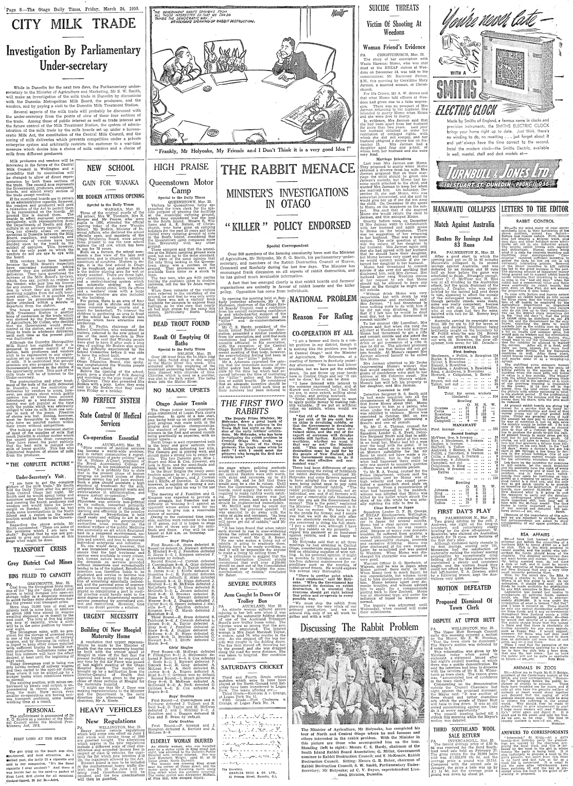Papers Past Newspapers Otago Daily Times 24 March 1950 Page 8 0681