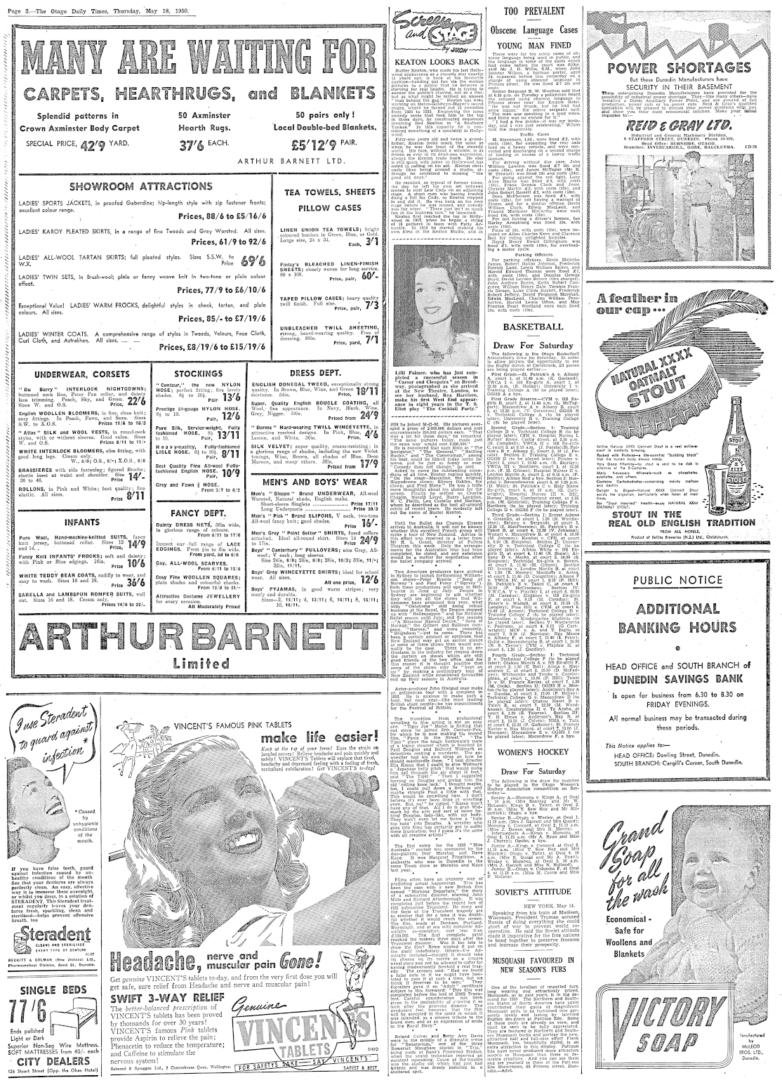 Papers Past Newspapers Otago Daily Times 18 May 1950 Page 2