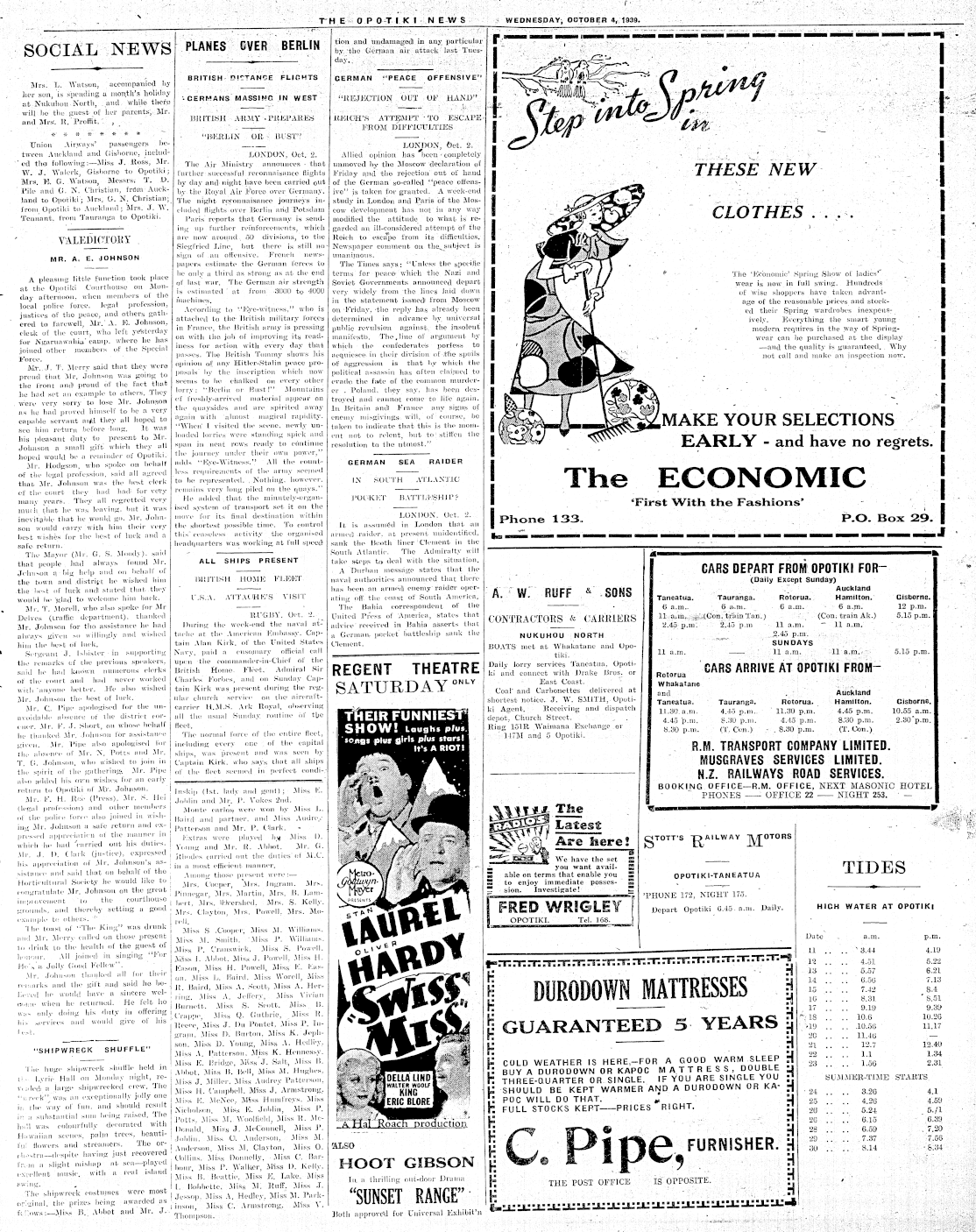 Papers Past | Newspapers | Opotiki News | 4 October 1939 | Page 3