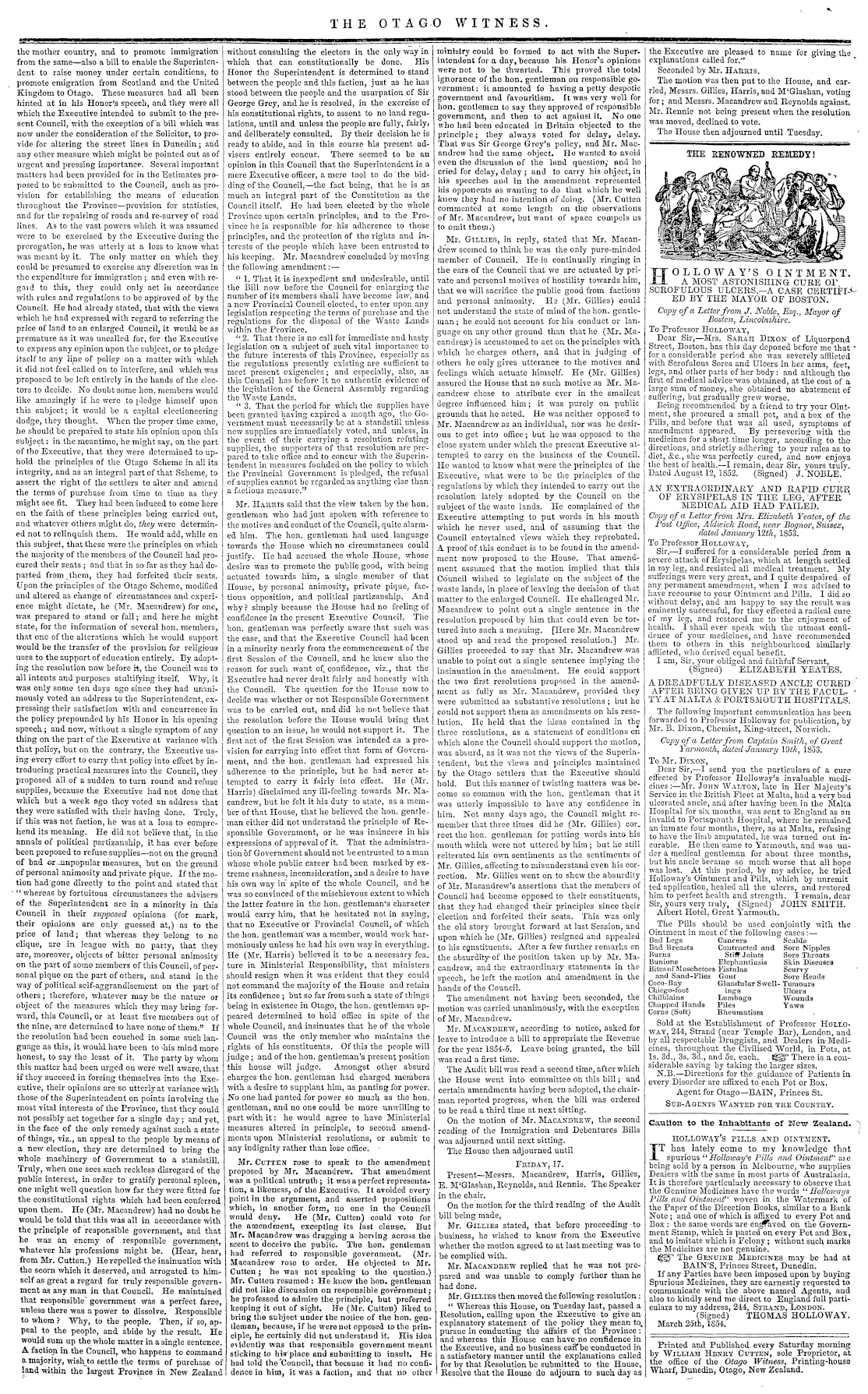 Papers Past Newspapers Otago Witness 25 November 1854 Page 4