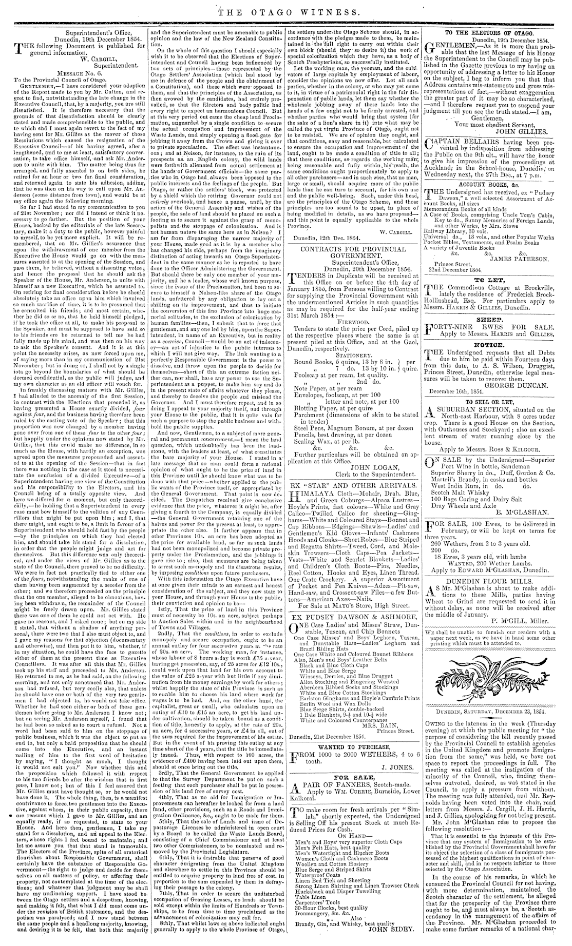 Papers Past Newspapers Otago Witness 23 December 1854 Page 2