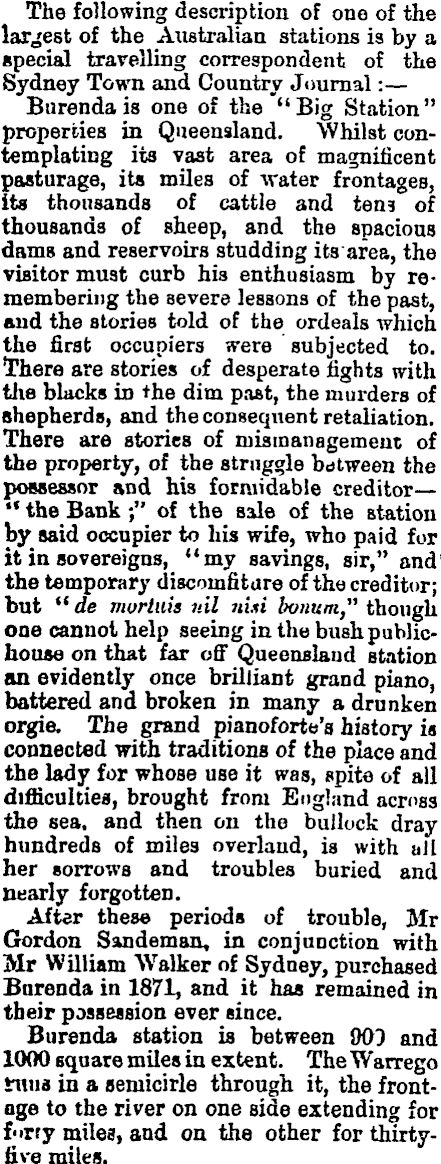 Papers Past Newspapers Otago Witness 16 October 1875 The Burenda Station Queensland